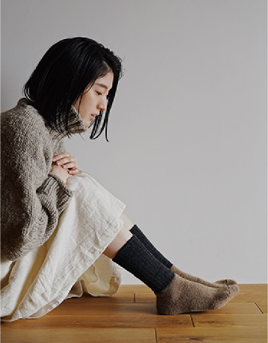 モヘアウールパイルソックス