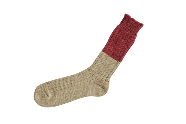 WOOL COTTON SLAB SOCKS M画像