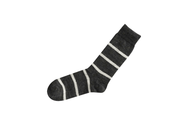 MOHAIR WOOL BORDER SOCKS S画像
