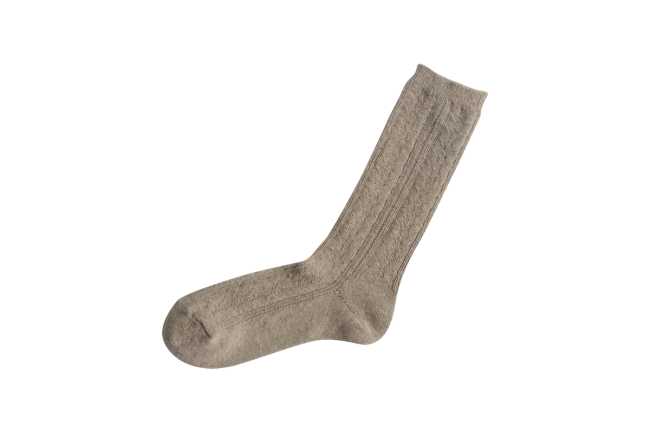 ALPACA WOOL CABLE SOCKS S画像