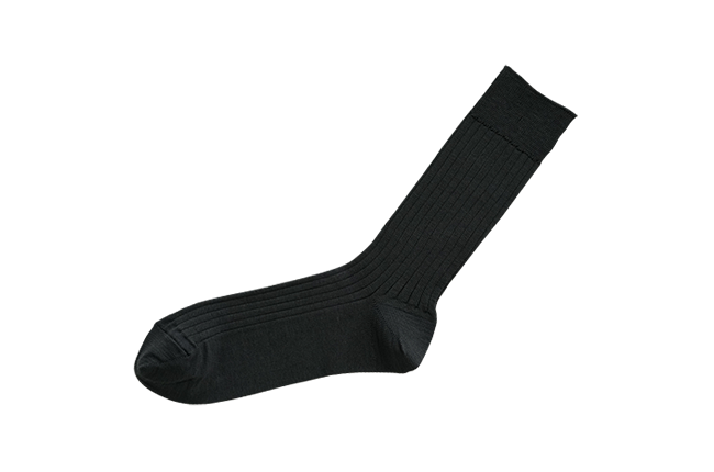 SILK COTTON RIBBED SOCKS S画像