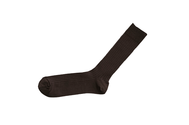 SILK COTTON RIBBED SOCKS L画像