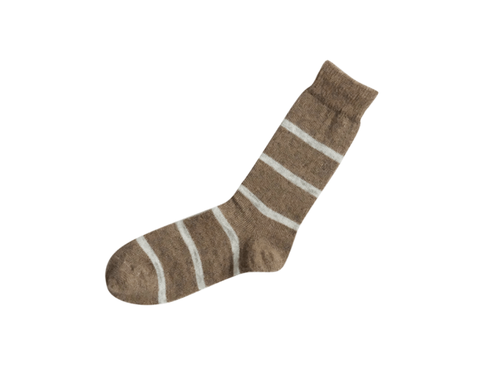 MOHAIR WOOL BORDER SOCKS M画像